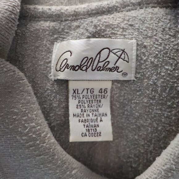 Vntg Arnold Palmer Mens Green XL Long Sleeve 90s Polo Pullover Thermal Top - Picture 10 of 12